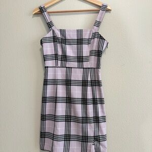 Plaid Purple and Black Mini Dress